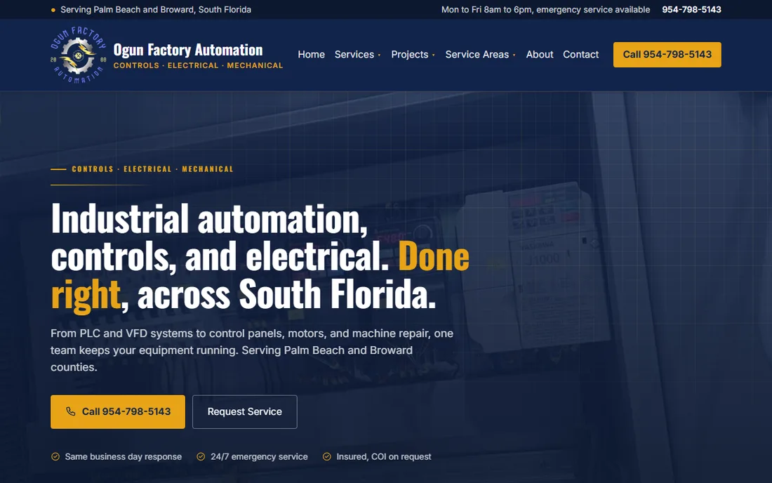 The new Ogun Factory Automation website built by Villex Web