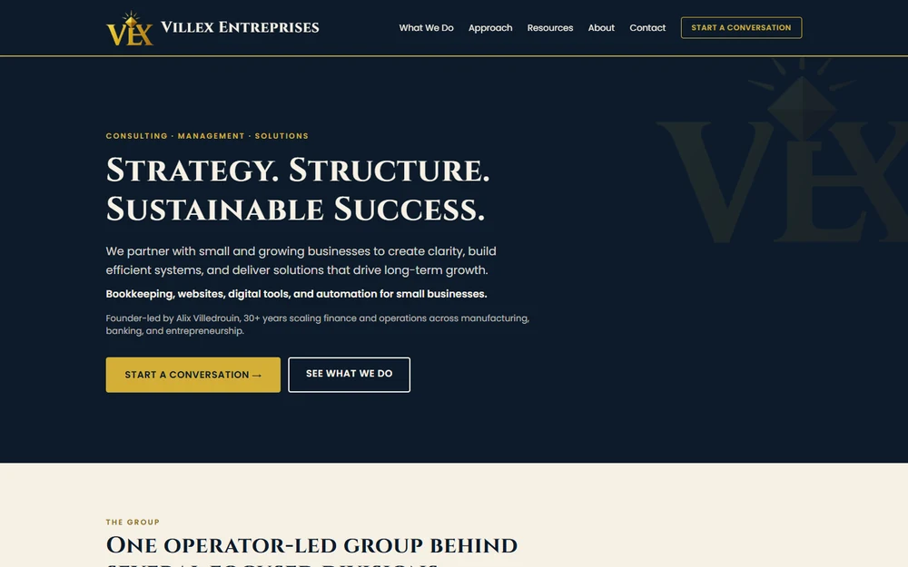 Villex Entreprises website
